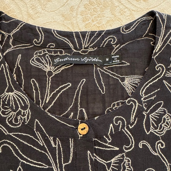 NWOT Gudrun Sjöden Embroidered Organic Cotton Blouse- M - Picture 2 of 7